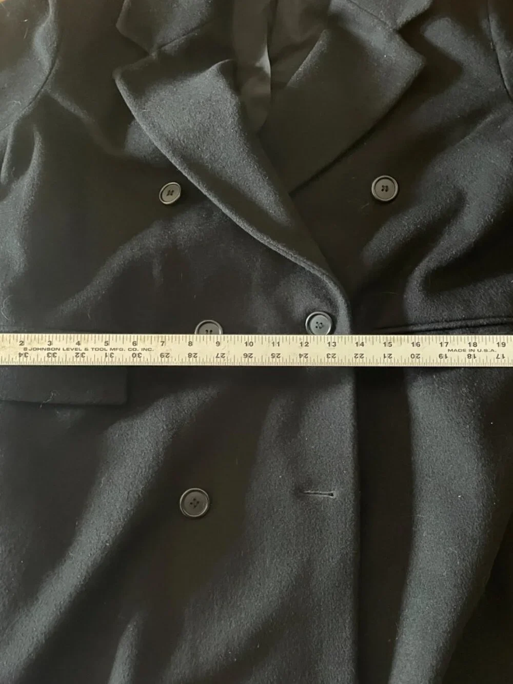 London Fog Black Double-Breasted Pea Coat Size 10 Wool - Picture 8 of 9